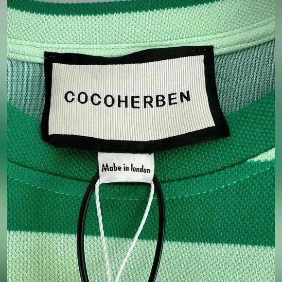 Cocoherben London New with Tags Green Stripes Dress Size Large - Picture 3 of 7